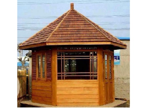 上海红雪松木瓦凉亭屋顶